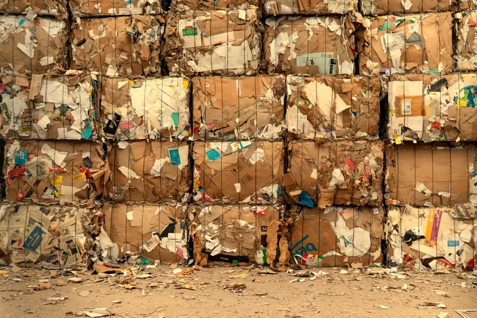 Cardboard & paper at the Brackholt transfer station