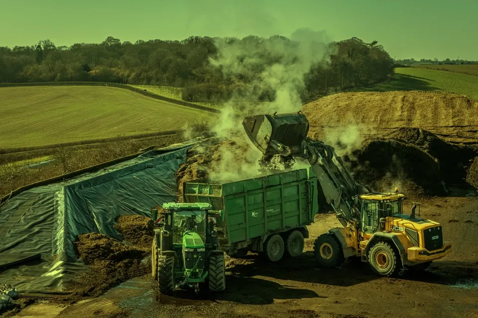 Green waste at the Brackholt transfer station